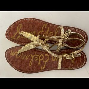 Sam Edelman Gigi Gold Boa Thong Sandal
